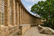 exterior stone wall of a building 