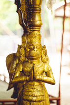 Gold Hindu idols at the Varaha Lakshmi Narasimha Hindu temple in India.