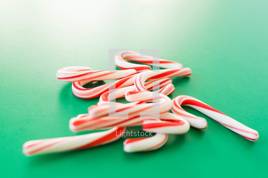 candy canes on green 