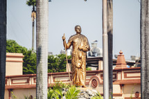 Hindu bronze statue at the Dakshineswar Kali Hindu Temple in Kolkata India