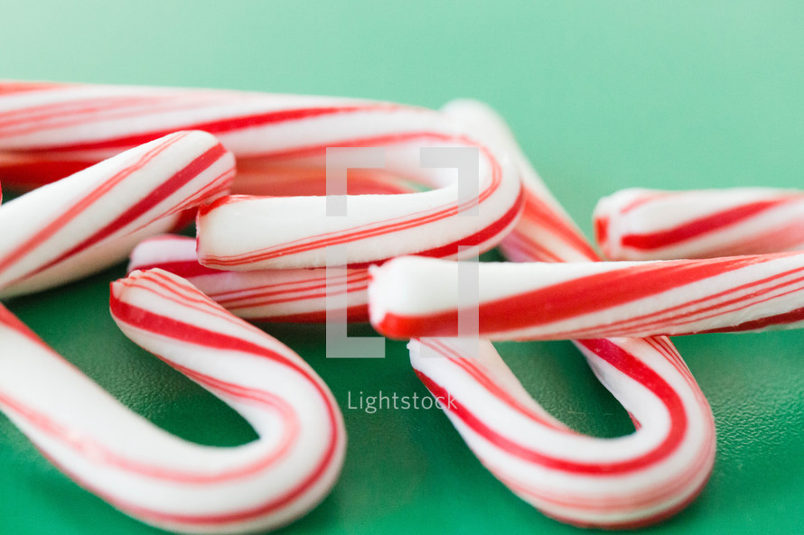 candy canes on green