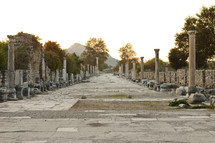 ruins of Harbor Street in Ephesus Turkey 