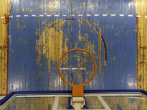 overhead view of a basketball hoop 