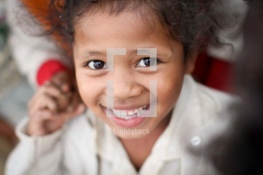 smiling face of a child 
