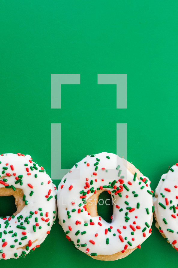 sprinkled Christmas donuts 