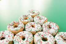 Christmas donuts in the shape of a Christmas tree