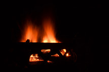 flames in a fireplace 