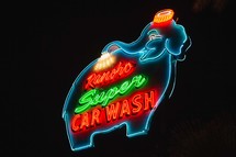 Car wash neon sign 