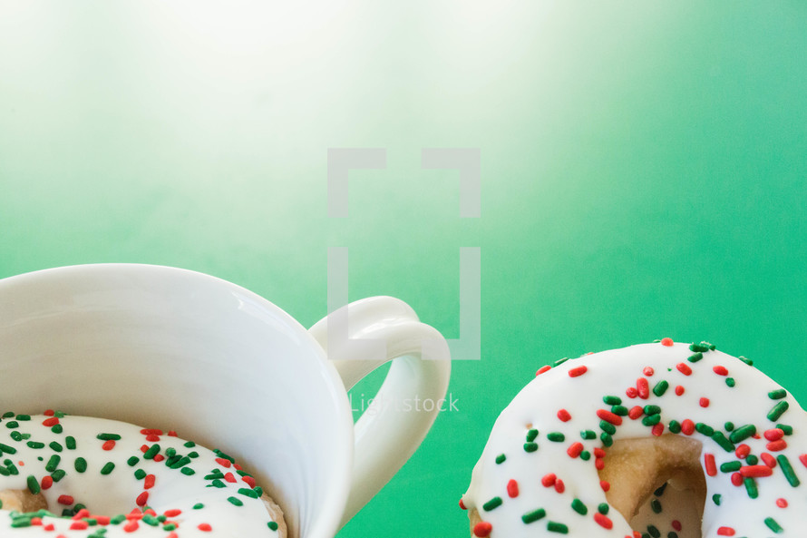 coffee and donuts at Christmas 