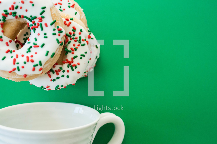 Christmas coffee and donuts 