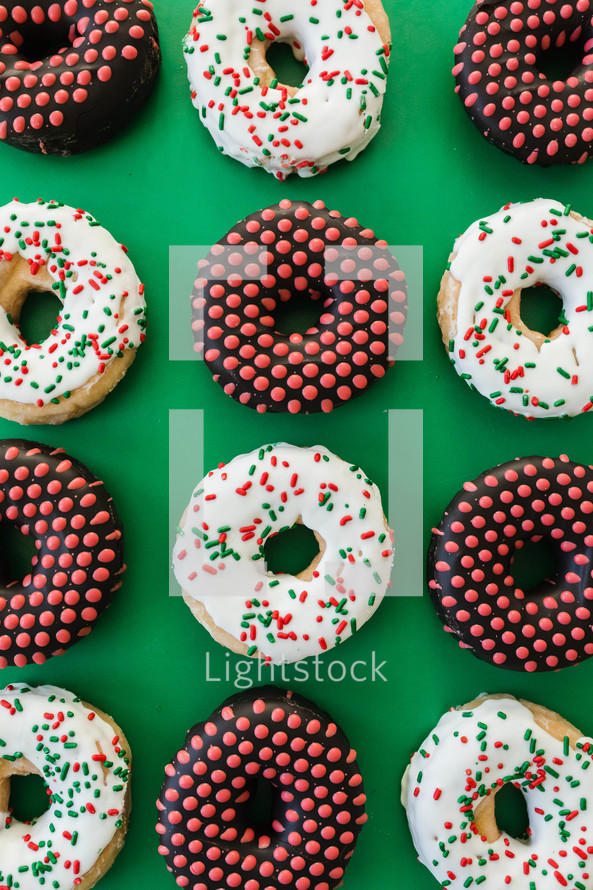Christmas donuts background 