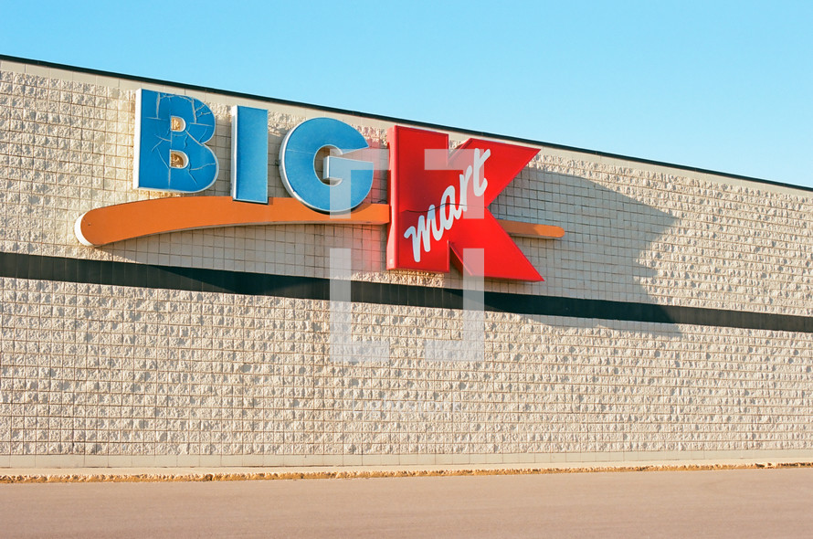 A Big K-mart sign, shot on film.