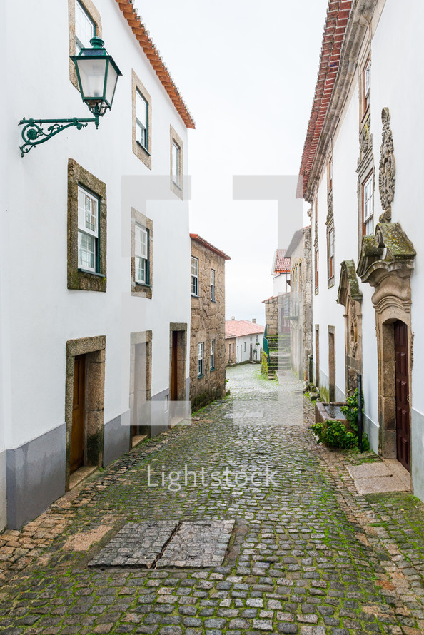 Old street in village of Monsanto, Portugal