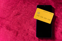 credit card on a cellphone 