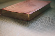 leather Bible on a couch 