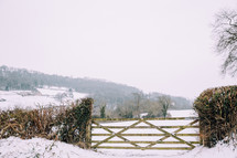 gate and winter scene 