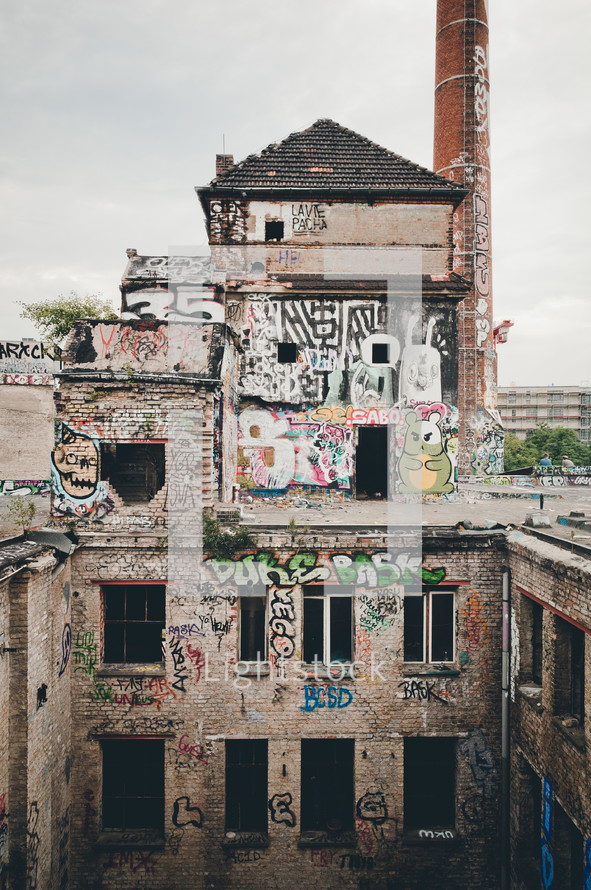 graffiti on buildings in Berlin