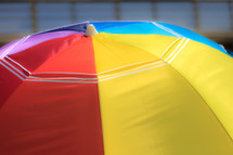 overhead view of a colorful open parasol umbrella in mexico