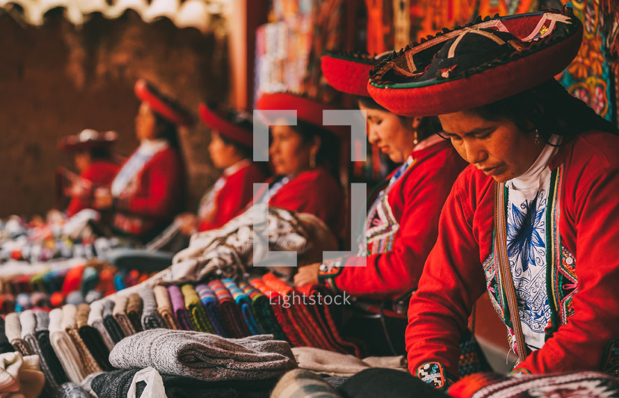 women in Peru sewing 