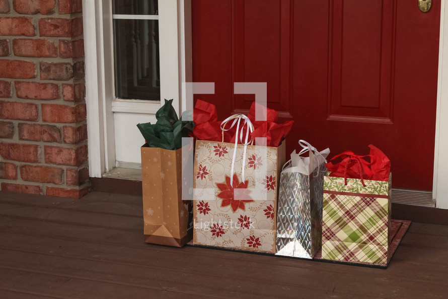 gifts at a doorstep 