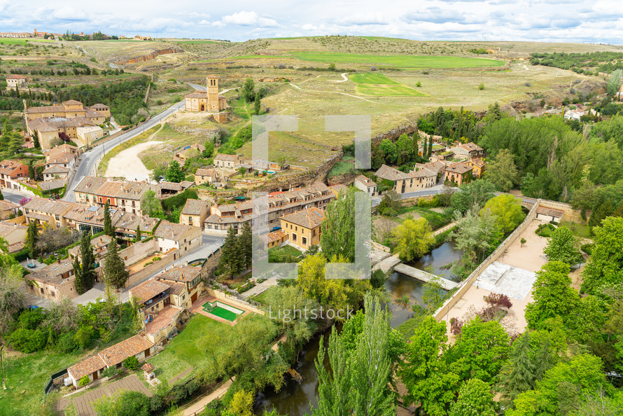 aerial view of Segovia, Castilla y Leon, Spain