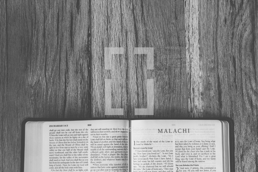Bible opened to Malachi