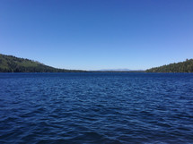 ripples in cobalt blue lake water
