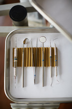 dental tools in an exam room at a dentist office 