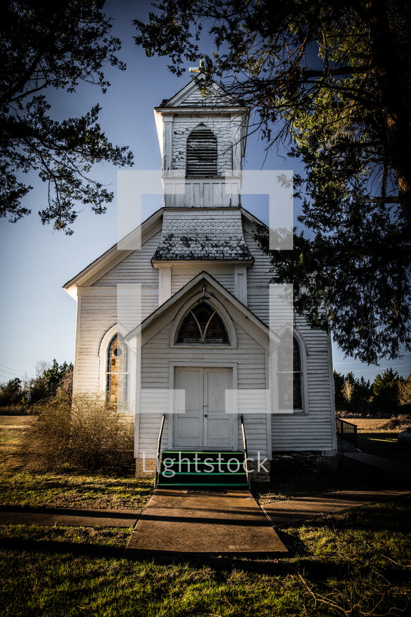 old rural white church 