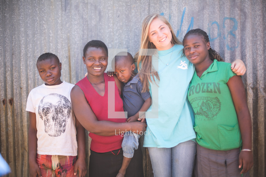 missionary with a family in Kenya