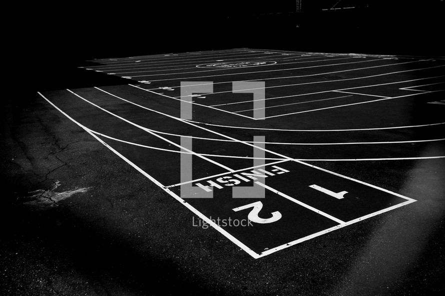 finish line on a track 