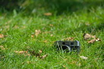 camera in grass