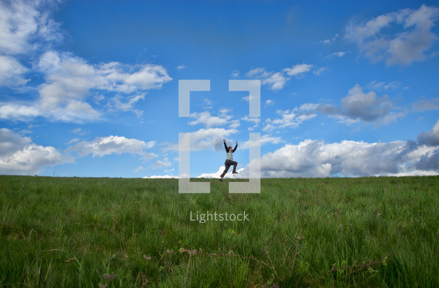 a man leaping into the air 