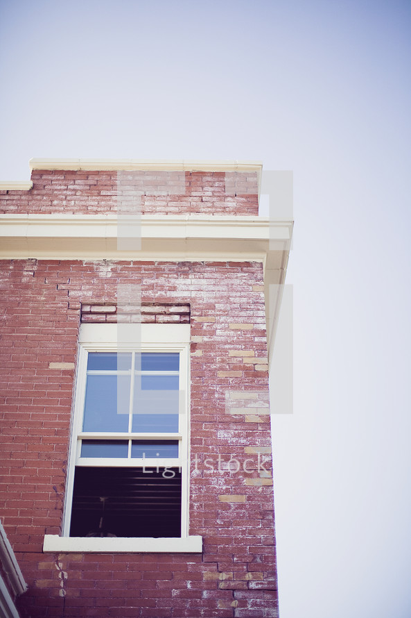 corner window on a brick building 