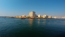 In The Water Of Dubai Coast On A Sunny Day 