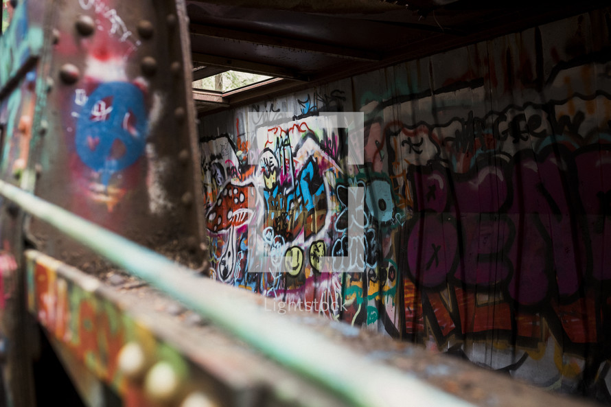 graffiti on an old train 