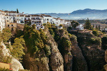 homes and villas along a mountainside cliff 