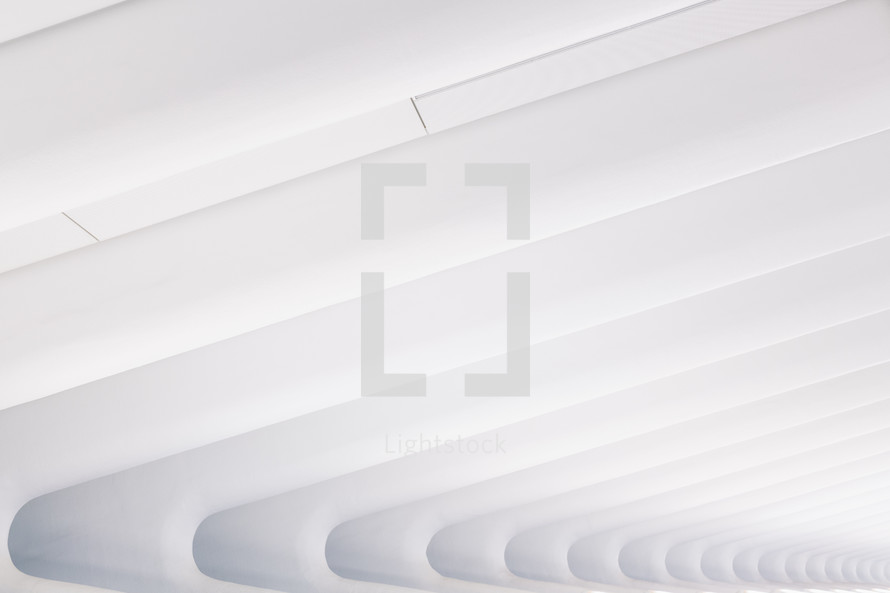 white curved beams 