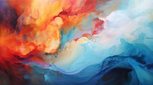 Abstract colorful painted swirling background. 