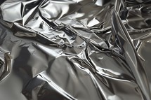 A closeup of Silver foil