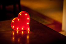 a heart with lights 
