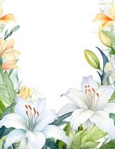 Floral Border with White Space in the Center for Text Perfect for a card border