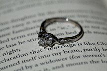 engagement ring on a Bible 