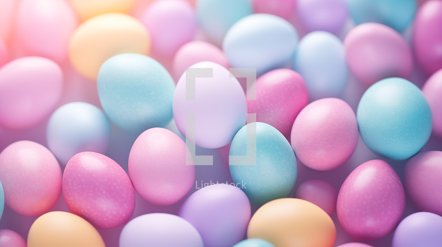 Colorful pastel Easter eggs background texture.