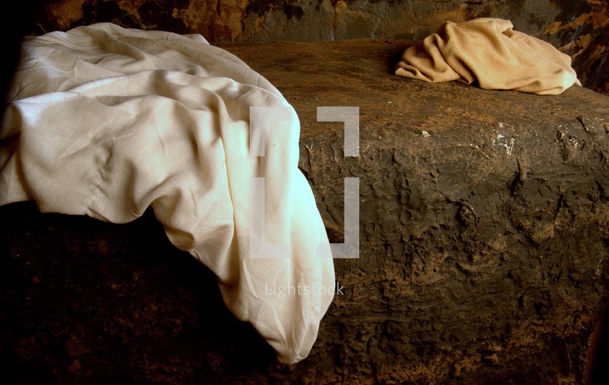 linens in the empty tomb