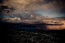 storm rolling in over an open field in Colorado 
