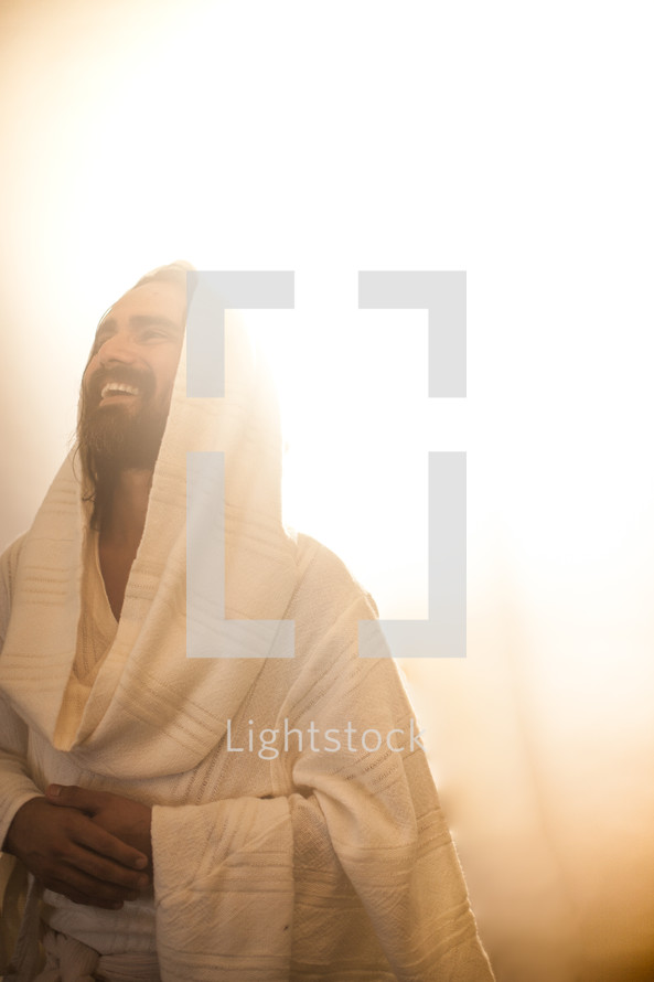 glowing light surrounding Christ 