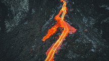 lava flow on rock 