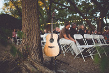 guests at an outdoor wedding 