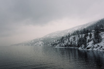 a shoreline in winter in Canada 